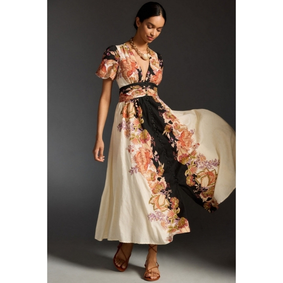 Anthropologie Catalina Button Front Maxi Dress Size Medium - Picture 1 of 7